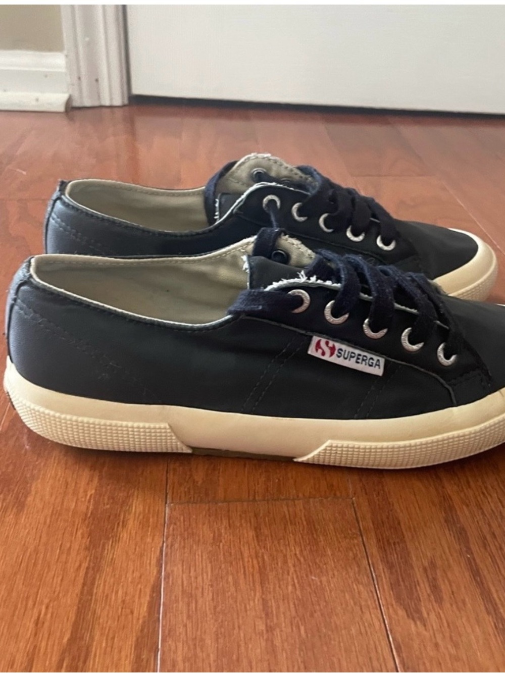 Superga Navy upper leather Canvas Low-Top Sneakers